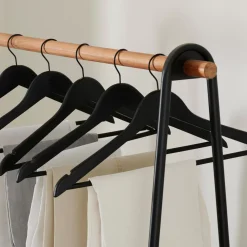 CASA New Wood Perchas Juego De 5 Negro New