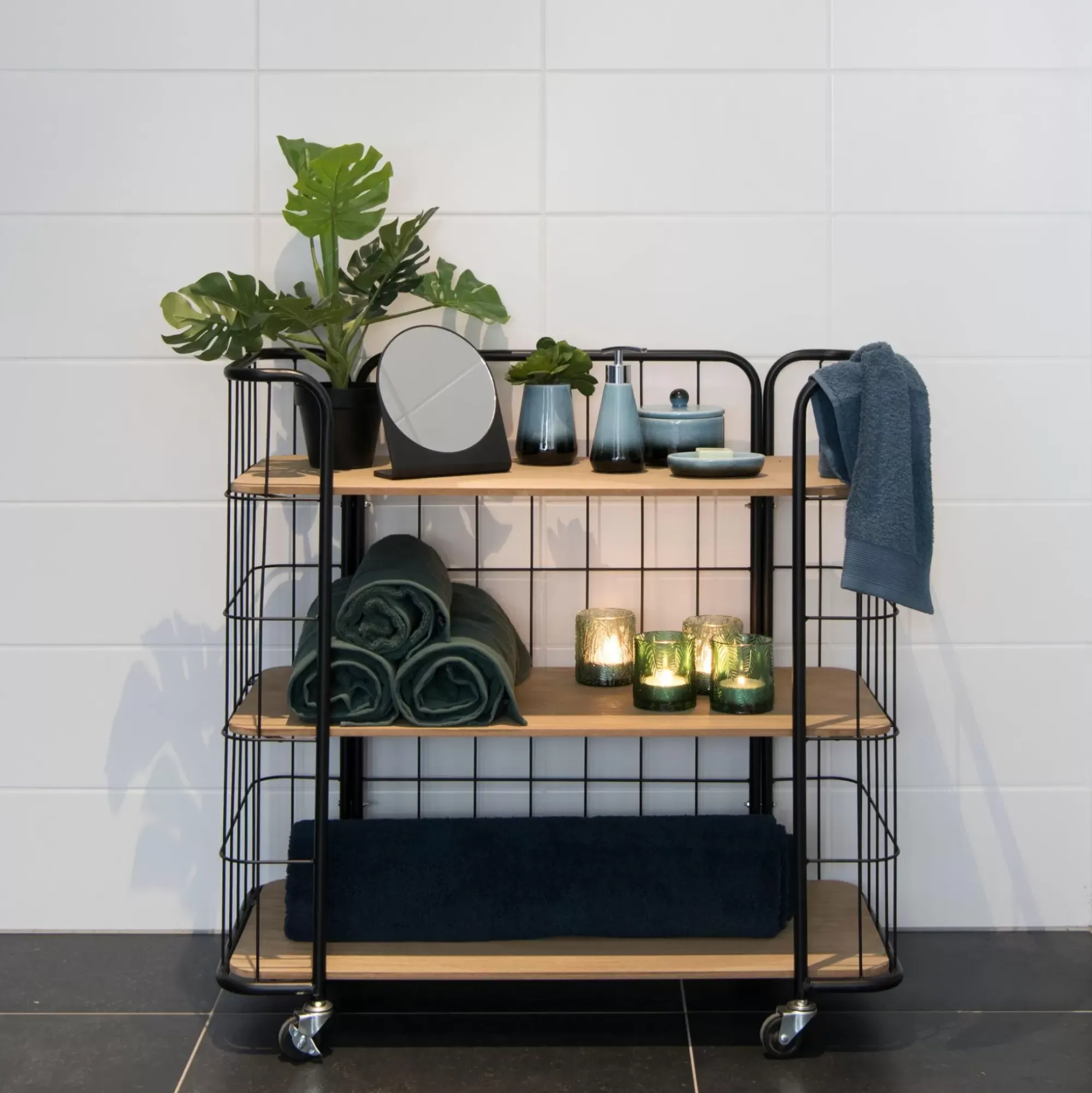 CASA Oslo Con Ruedas 3 Baldas Negro, Natural Store