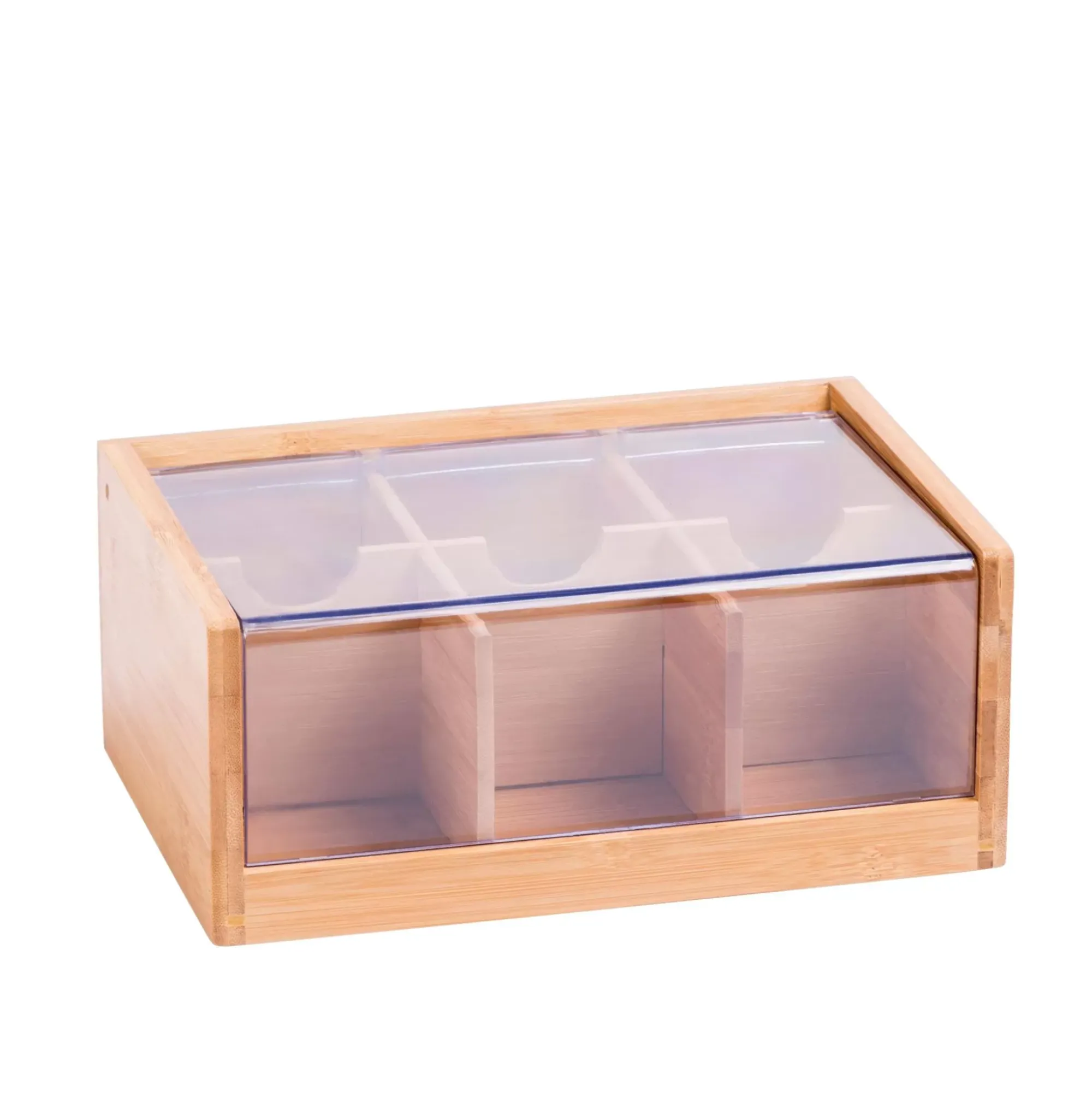 CASA Panda Caja Para Te 6 Compart. Transparente, Natural Flash Sale