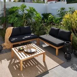 CASA Paulette Mesa/Puf Lounge Natural Cheap