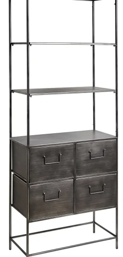 CASA Pharma Estanteria De Pared Con 4 Cajones Negro Outlet