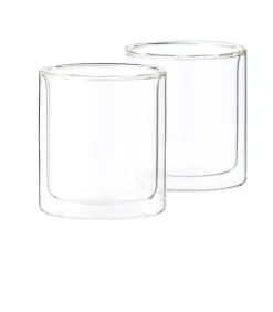CASA Relax Vaso De Doble Pared Juego De 2 Transparente New