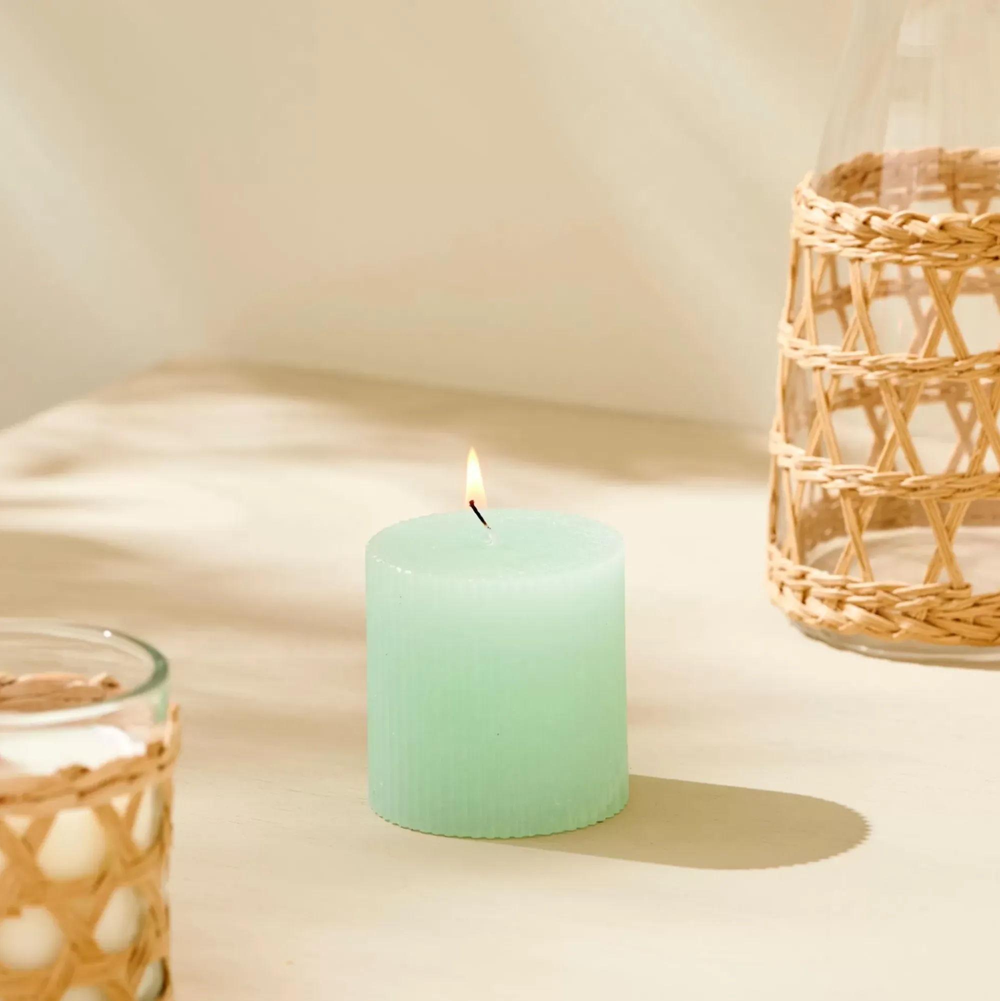 CASA Rustic Vela Estriada Menta Cheap