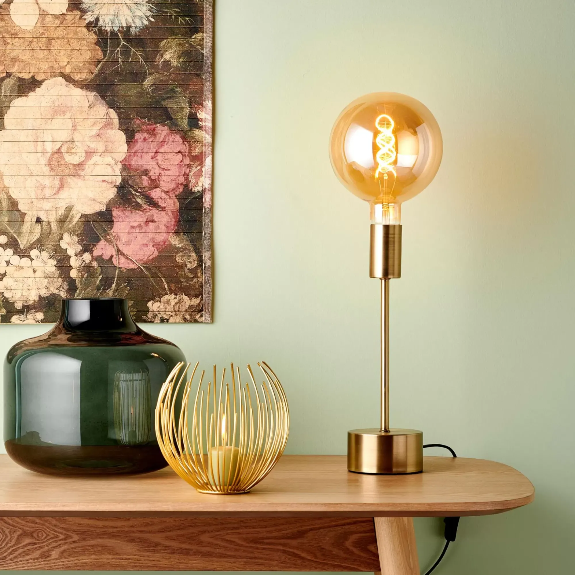 CASA Shain Lampara De Mesa Dorado Online