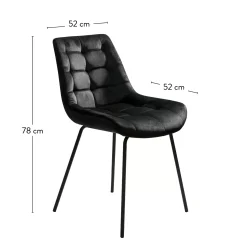 CASA Silka Silla De Comedor Negro Cheap