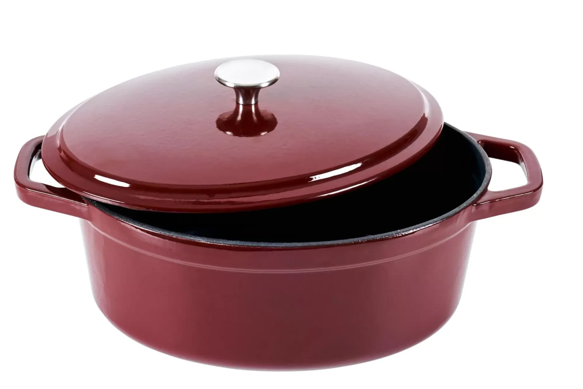 CASA Stew Olla Hierro Fundido Ovalado Rojo Oscuro Shop