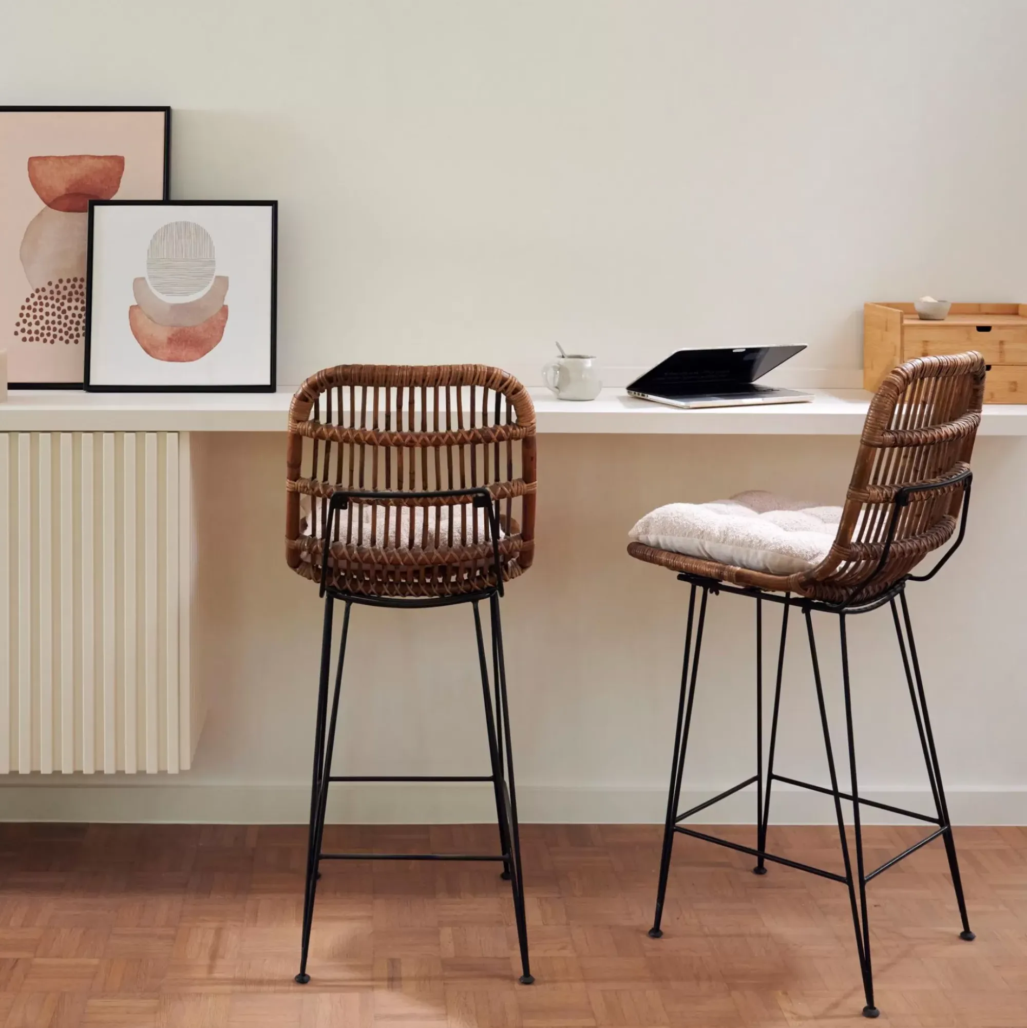 CASA Sumatra Silla De Bar Negro, Natural Fashion