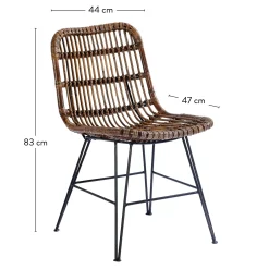 CASA Sumatra Silla De Comedor Negro, Marron Fashion