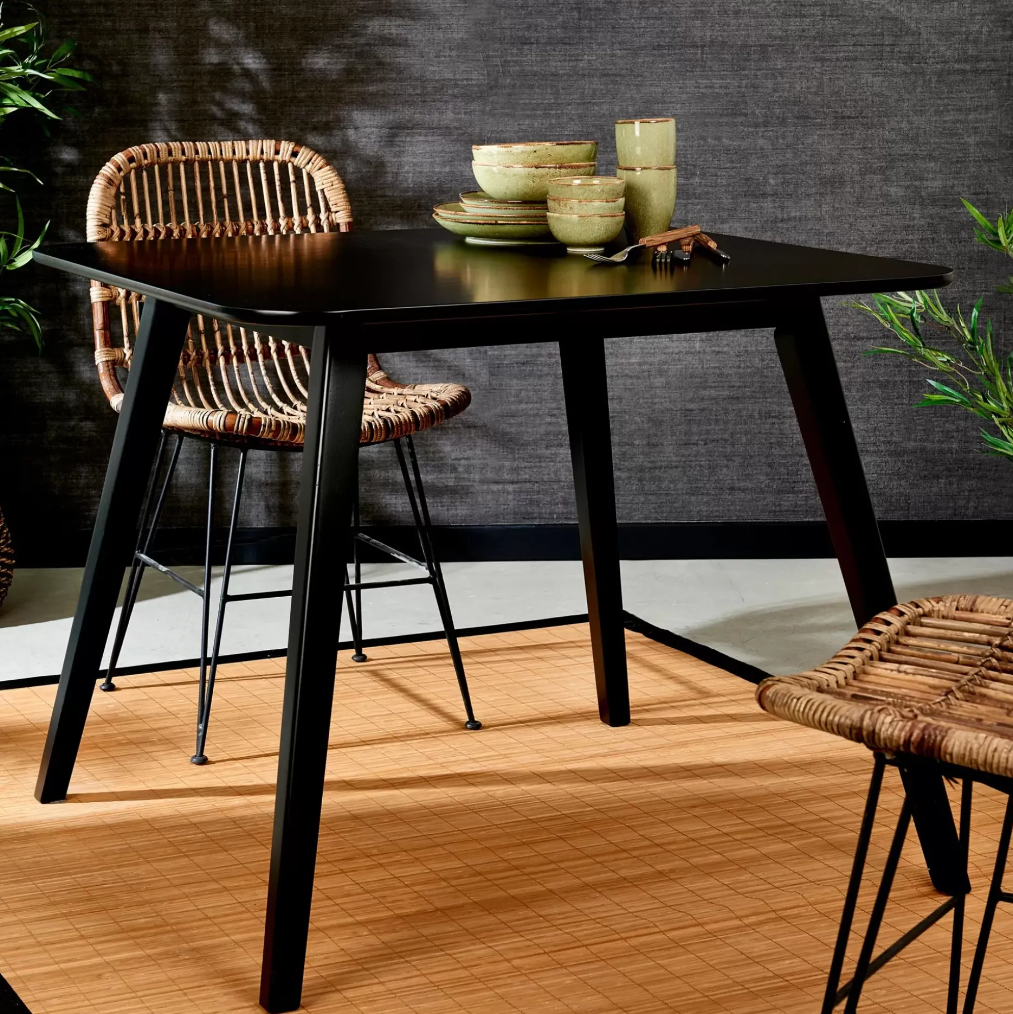 CASA Sumatra Silla De Comedor Negro, Marron Fashion