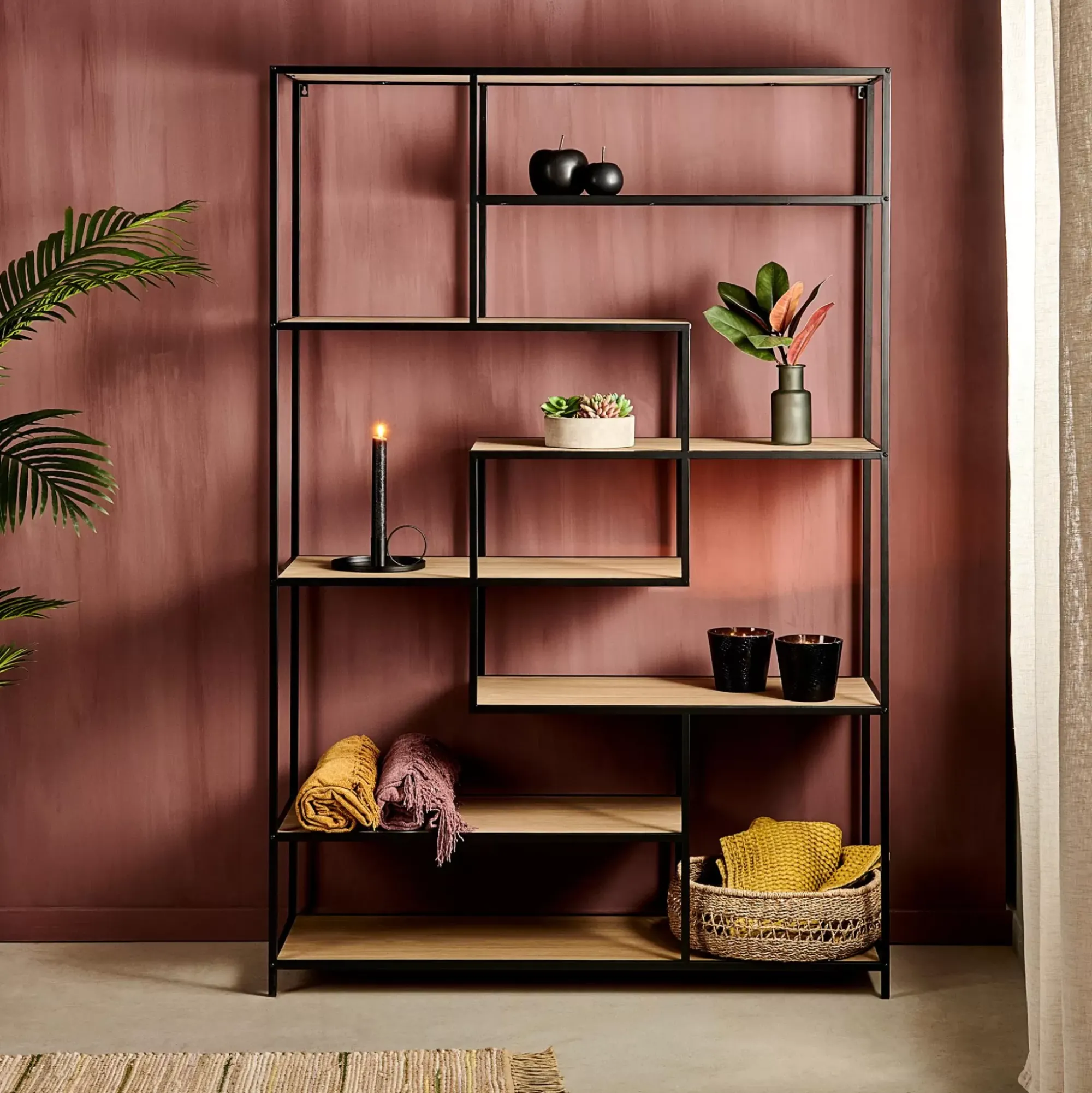 CASA Trapp Estanteria De Pared Negro Cheap