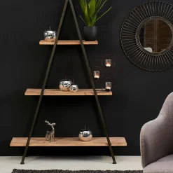 CASA Vermont Estanteria De Pared Negro, Natural Cheap