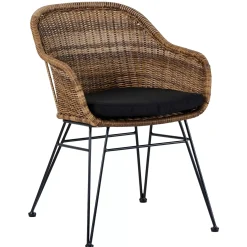 CASA Vienna Silla Comedor Negro, Natural Cheap