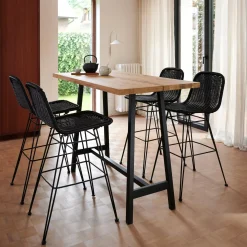 CASA Vienna Silla De Bar Negro New