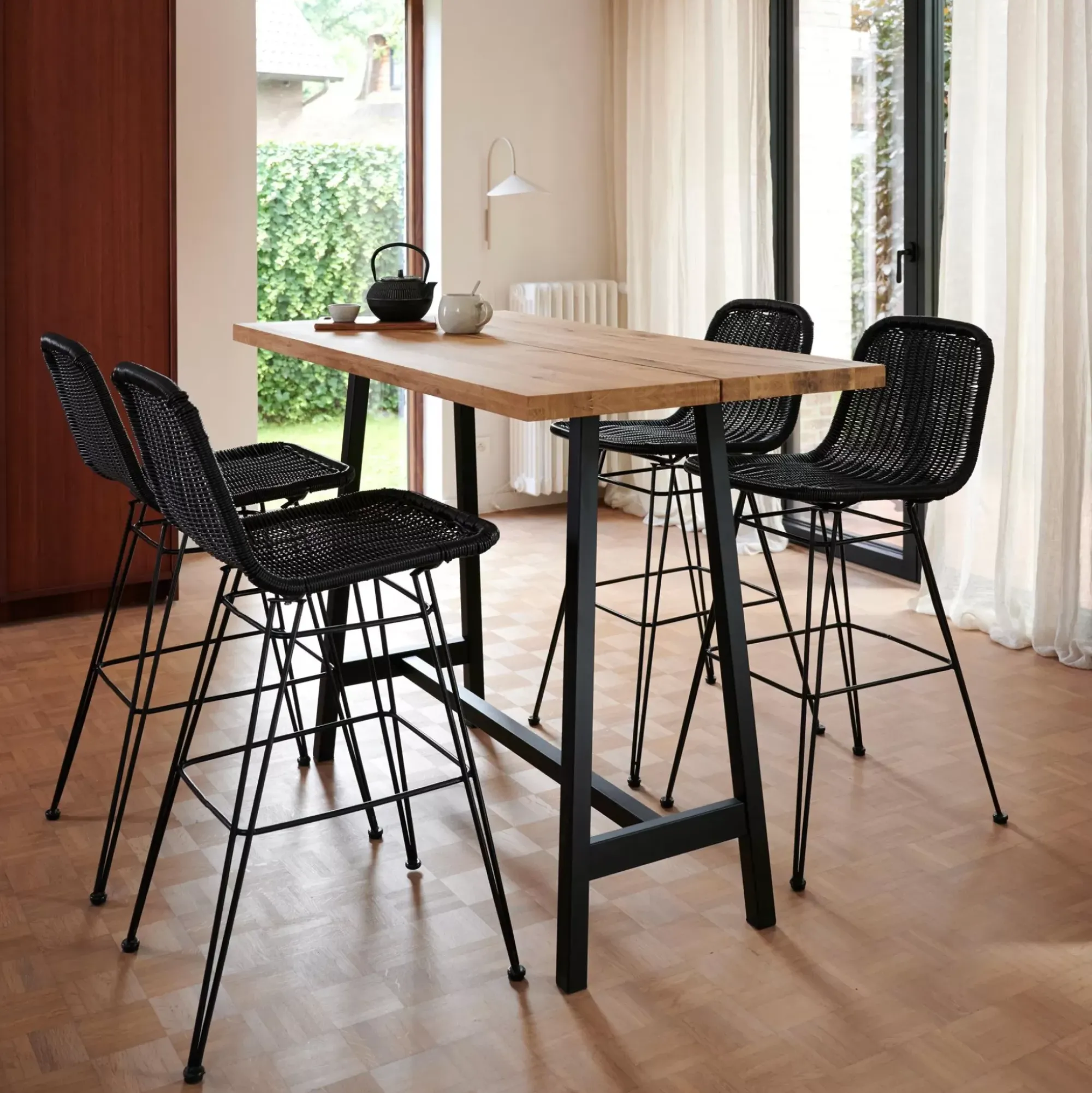 CASA Vienna Silla De Bar Negro New