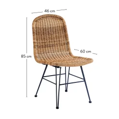 CASA Vienna Silla De Comedor Negro, Natural Store