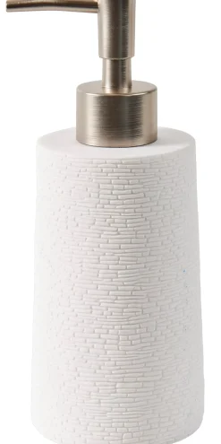 CASA White Elegance Dispensador De Jabon Blanco, Plateado Fashion