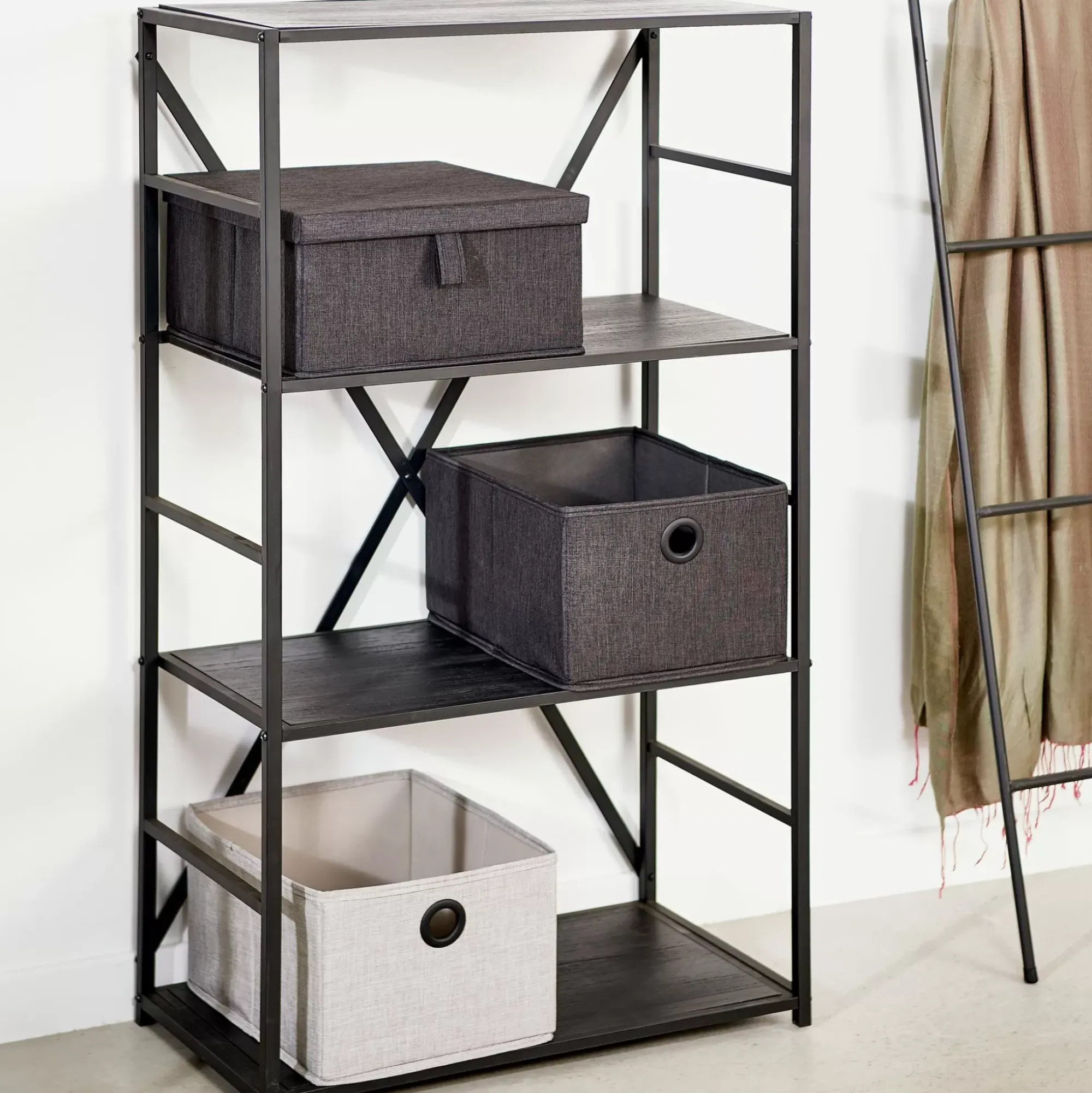 CASA Xavier Estanteria De Pared Negro Shop