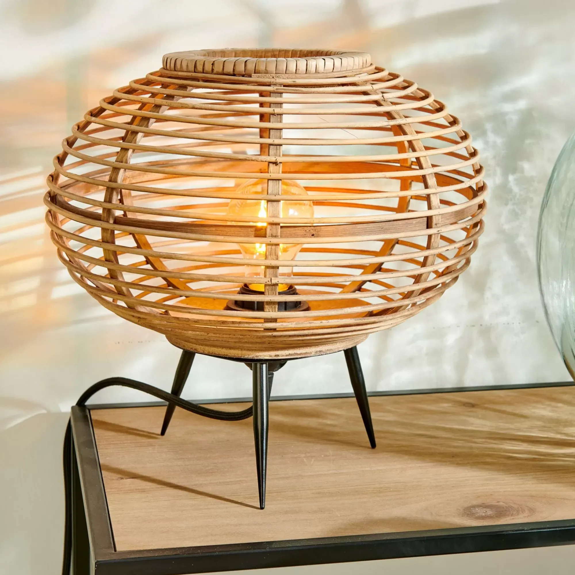 CASA Zanzi Lampara De Mesa E27 Natural Hot