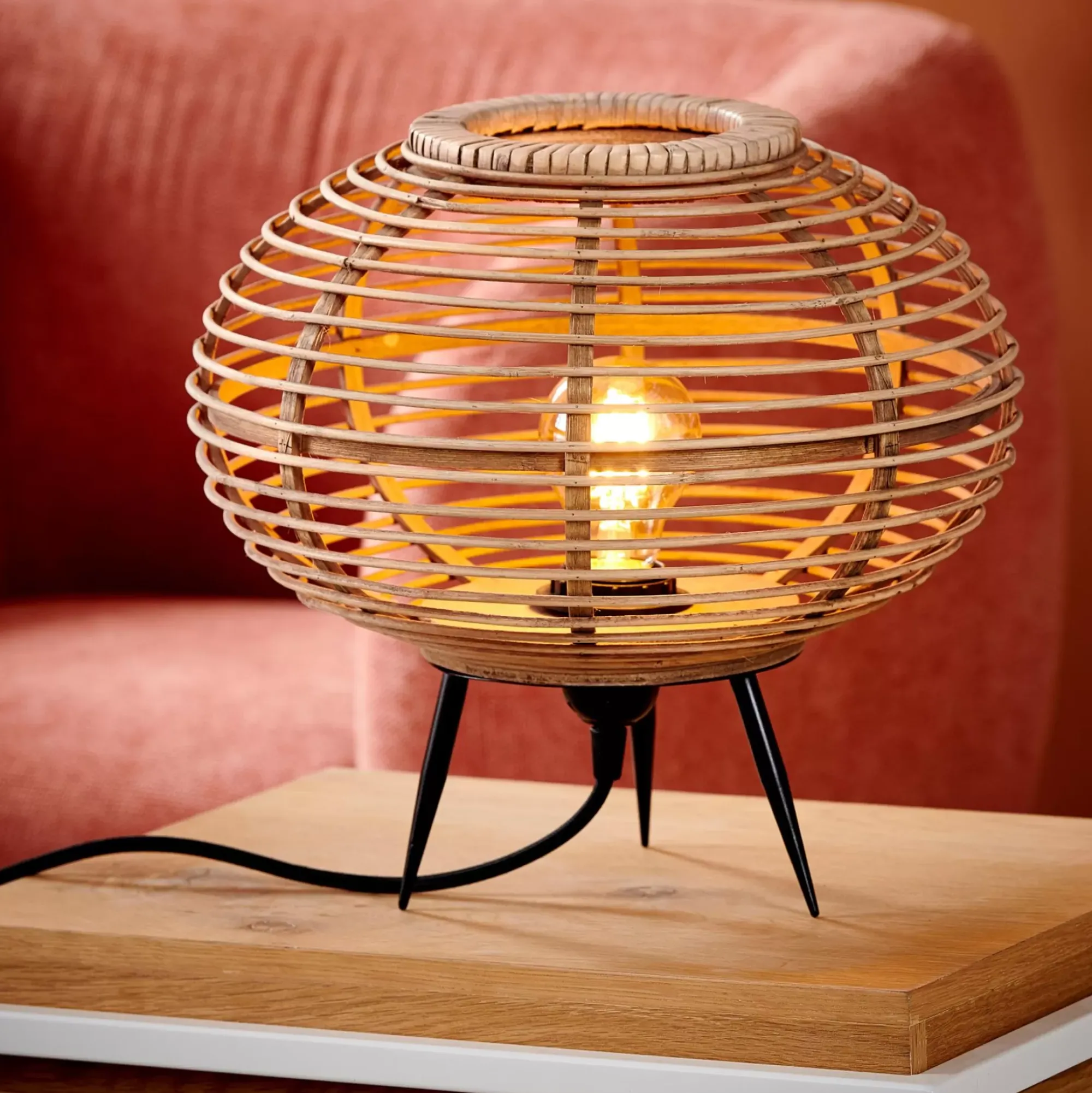 CASA Zanzi Lampara De Mesa E27 Natural Hot